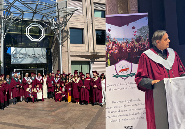 Renowned Author and Politician Dr. Shashi Tharoor Honored with Honorary Doctorate at Geneva School of Diplomacy Graduation Ceremony