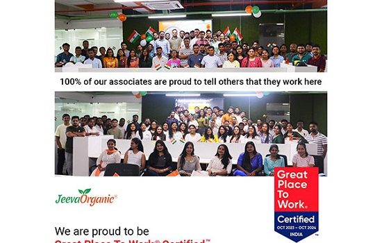 Jeeva Organic is now “Great Place to Work” Certified
