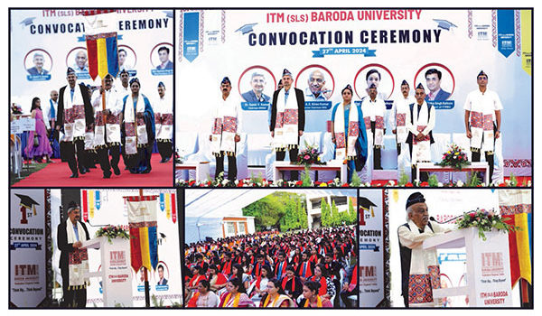 Honouring Excellence: ITM SLS Baroda University’s Inaugural Convocation with Dr. Samir V Kamat, Chairman, DRDO and Dr. A S Kiran Kumar, Former Chairman, ISRO