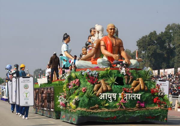 Incredible Design Showcases Two Iconic Republic Day Parade Tableaux Celebrating Ayush and the Legacy of Punyashloka Lokmata Devi Ahilyabai Holkar