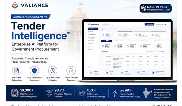 Valiance Solutions Launches Tender Intelligence, an Enterprise SaaS for Government Procurement
