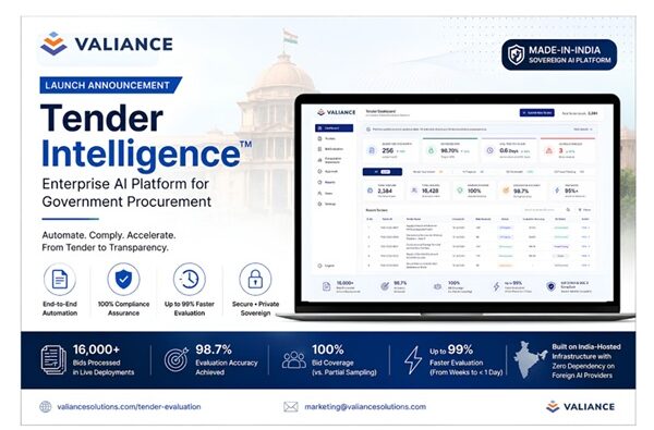 Valiance Solutions Launches Tender Intelligence, an Enterprise SaaS for Government Procurement