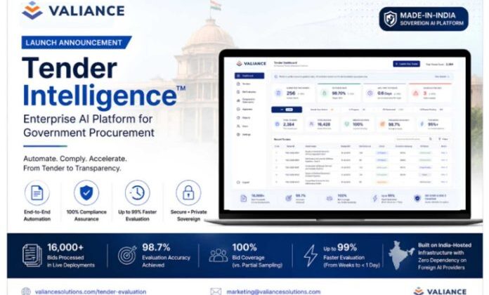 Valiance Solutions Launches Tender Intelligence, an Enterprise SaaS for Government Procurement